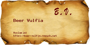 Beer Vulfia névjegykártya